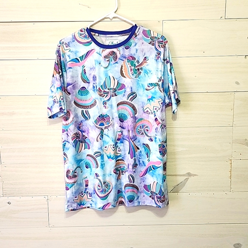 Shroom tie-dye galactic tripy soft lightweight shirt men women boy girl vintage